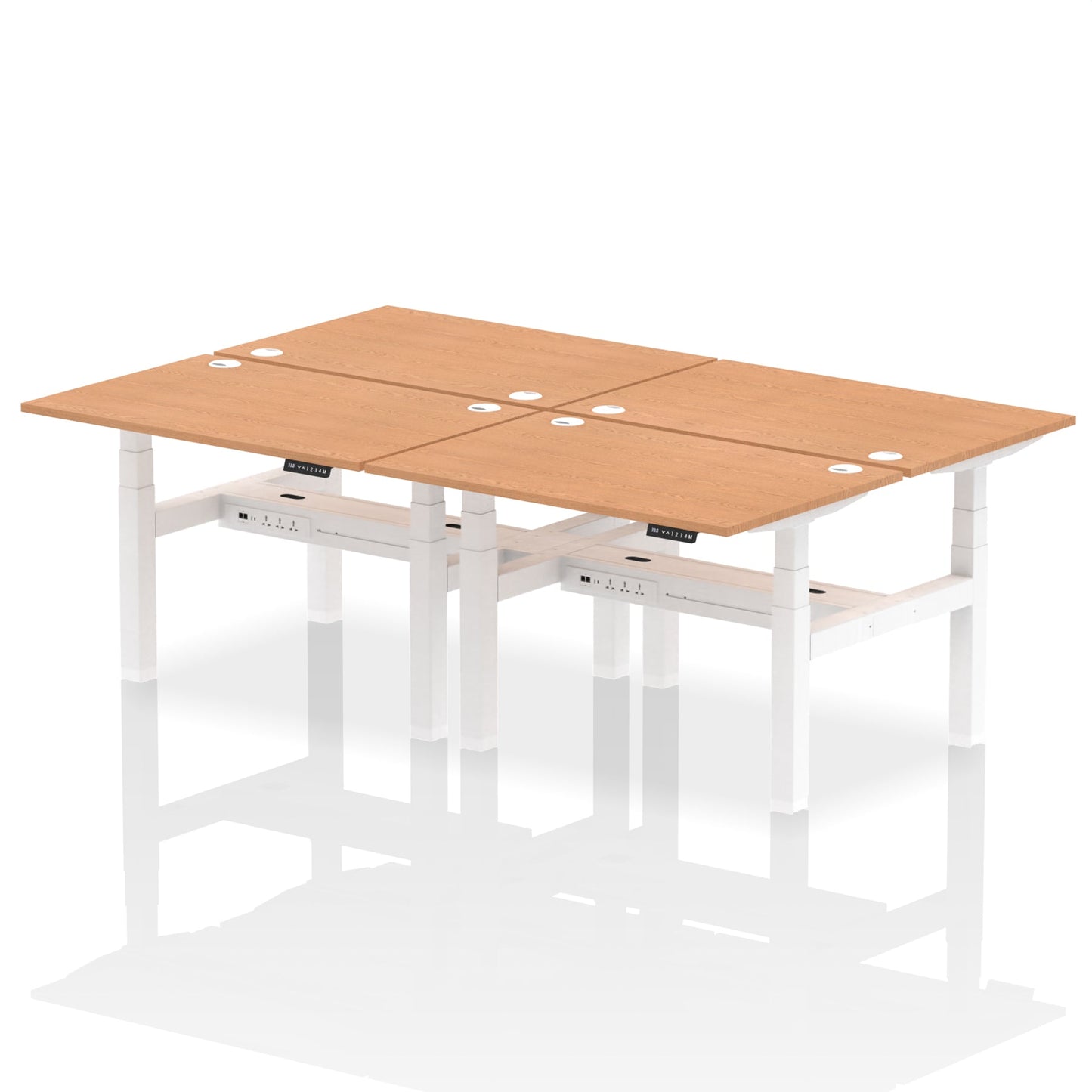 Air Back-to-Back Height Adjustable Bench Desk - 4 Person