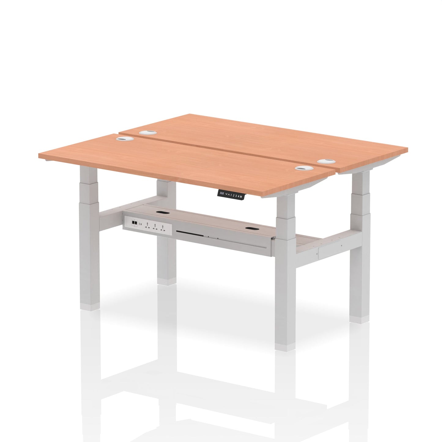 Air Back-to-Back Slimline Height Adjustable Bench Desk - 2 Person