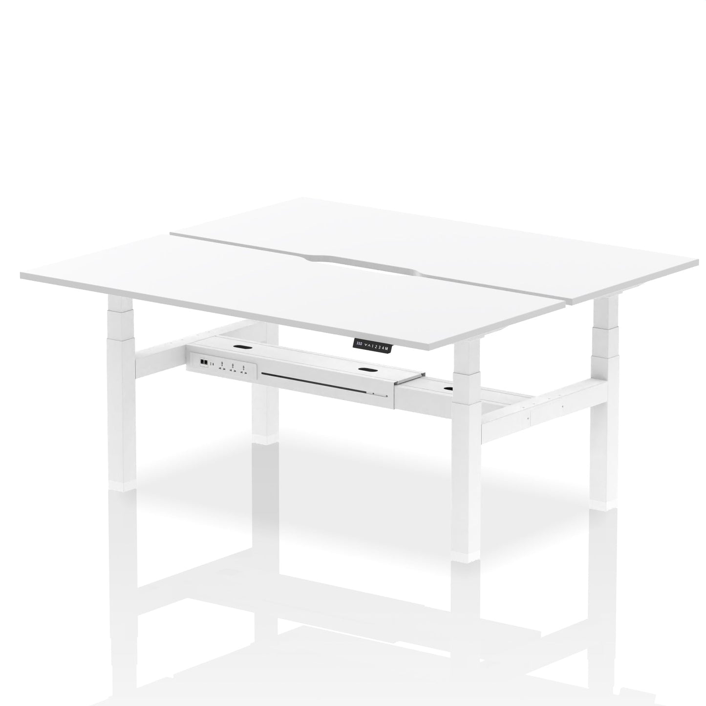 Air Back-to-Back Scalloped Edge Height Adjustable Bench Desk - 2 Person